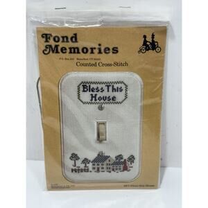 Fond Memories Bless This House Acrylic Switch Plate Counted Cross Stitch Kit New